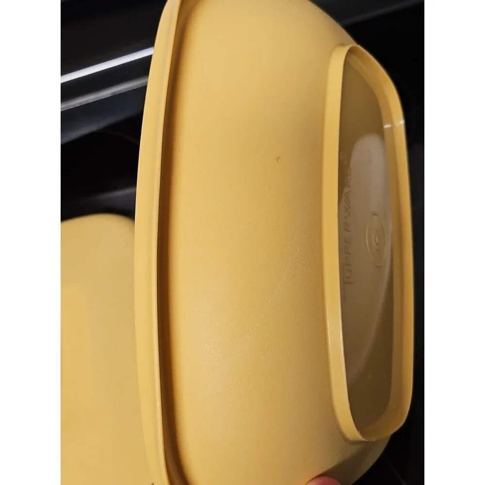 Vintage Tupperware Microwave Steamer #1273 Harvest Gold 3 Piece Set